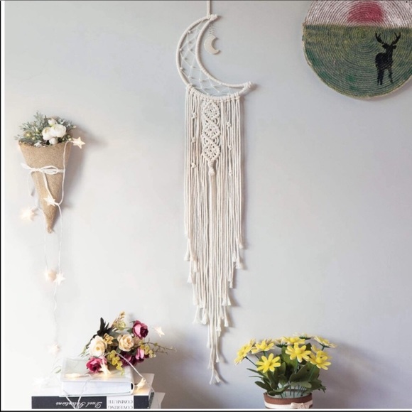 💕Crescent Moon Star Light Macrame Decor New💕 - Picture 2 of 3